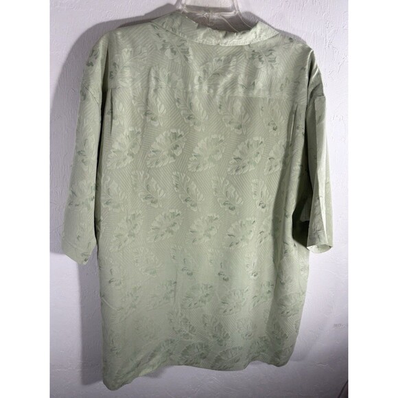 Greg Norman Pale Green Hawaiian Leaf Print XL Men’s Shirt Button Up Camp Casual - Picture 4 of 9